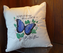 Load image into Gallery viewer, Blue butterfly appliqued and embroidered on 100% cotton twill fabric